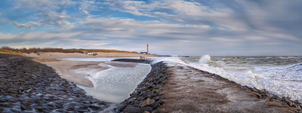 Panorama view of the coast at Westkapelle.