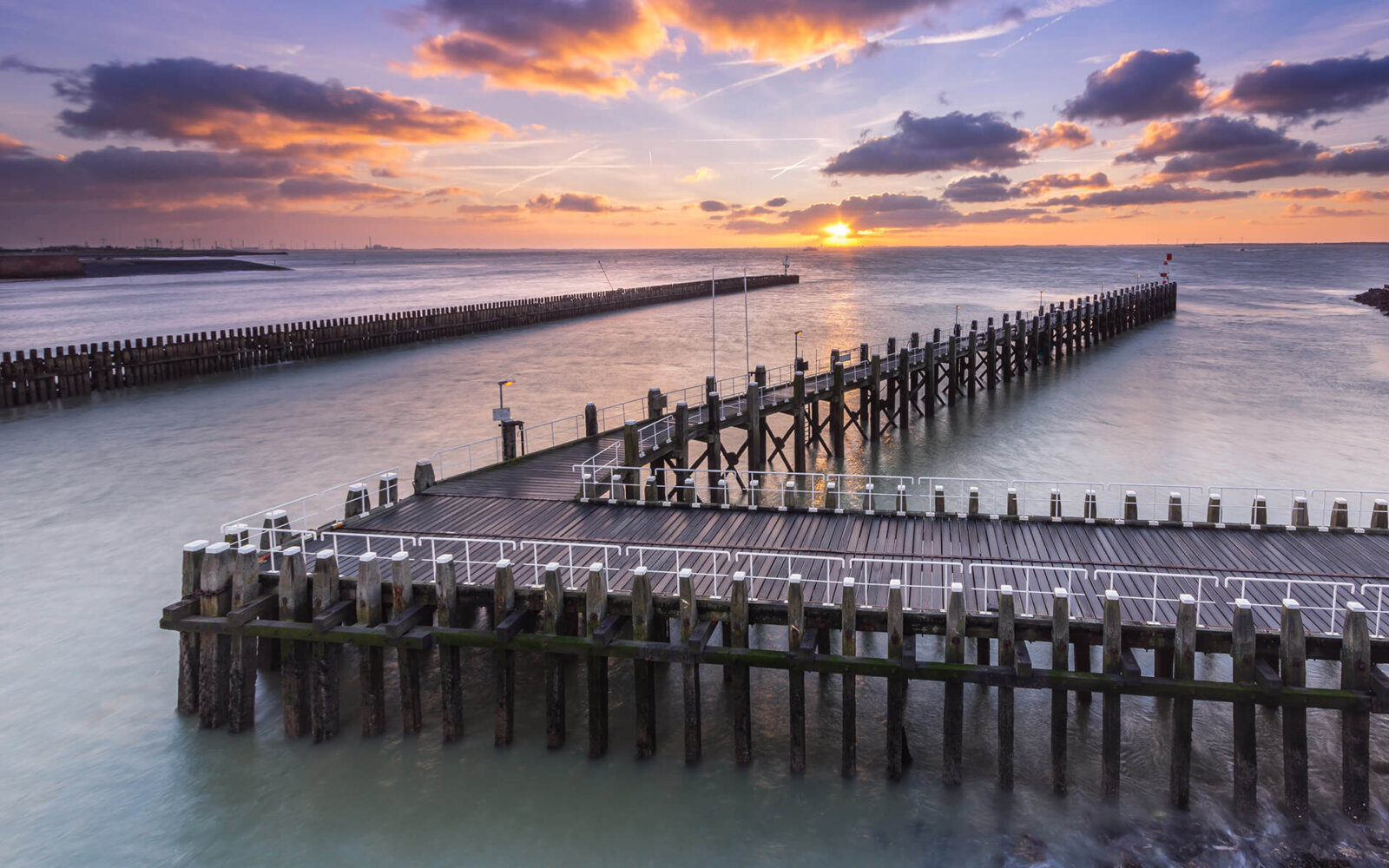 A wonderful sunrise at the harbor of Vlissingen.