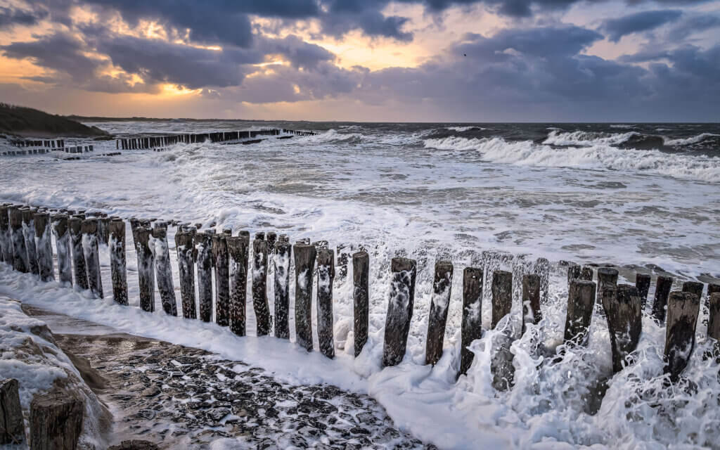 Storm on the Dutch coast near Breskens.
