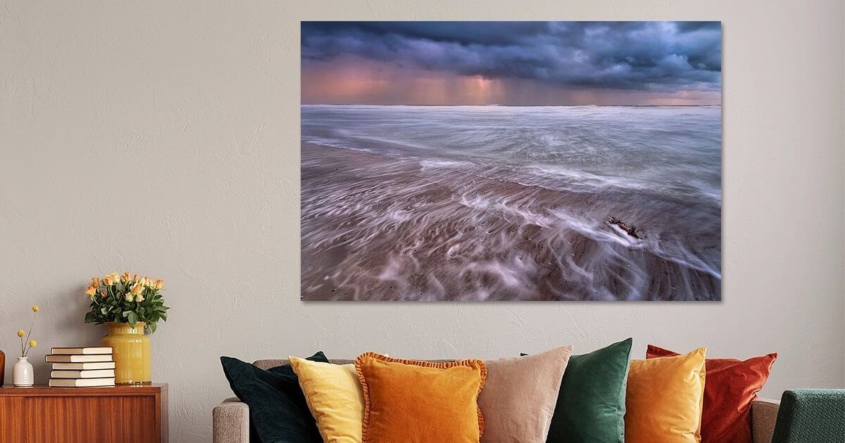 Beach photo wall art, made in Domburg. Beach photo