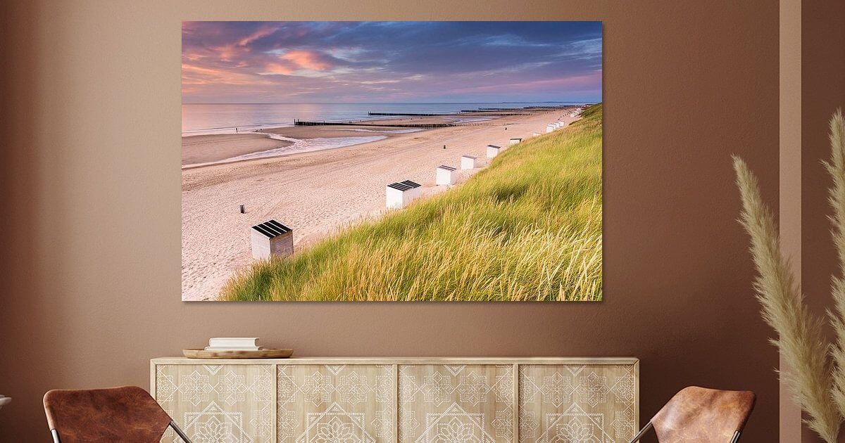 Beach photo wall art, made in Domburg. Beach photo