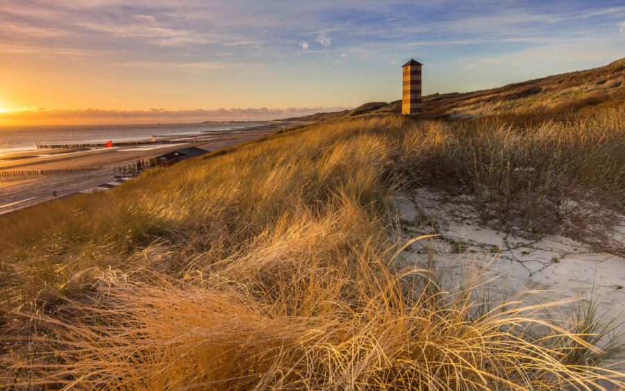 Dishoek On a beautiful evening, with sunset, at the dunes of Dishoek.