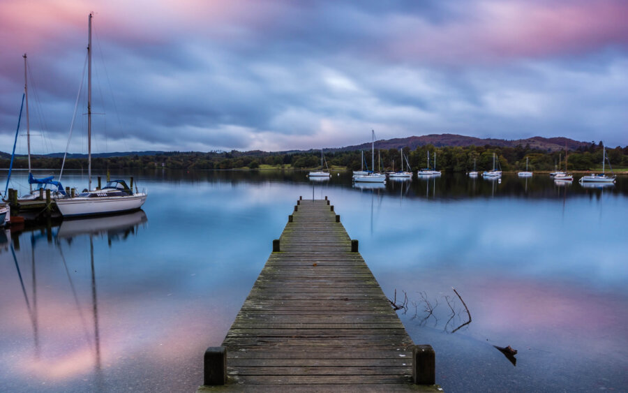 A jetty in the Lake District near Windermere, Ambleside.