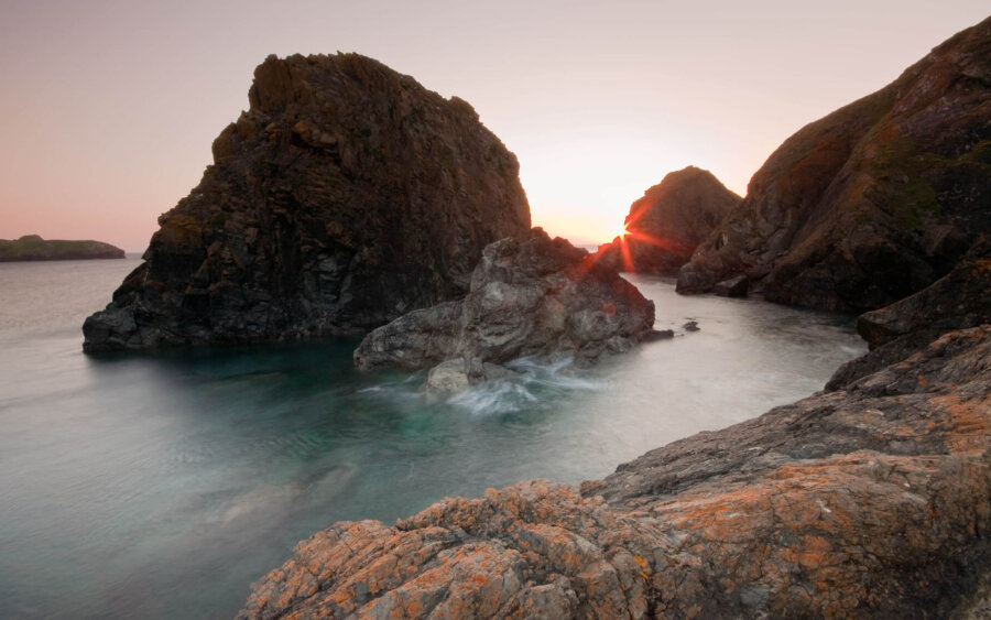 The beautiful rugged coastline of Mullion Cove near Mullion.