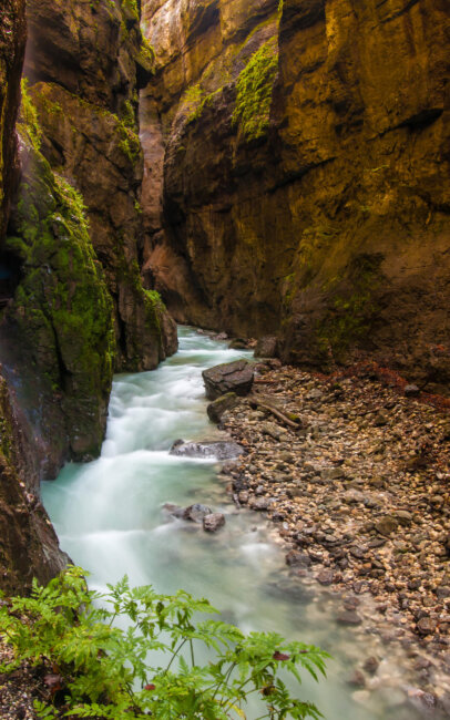 The Partnachklamm is a beautiful gorge near Partenkirchen in southern Germany.