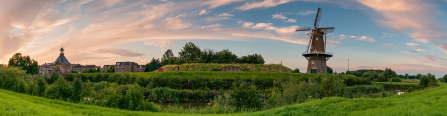 Panorama of Gorinchem, one of the most beautiful, well-preserved fortified cities in the Netherlands.