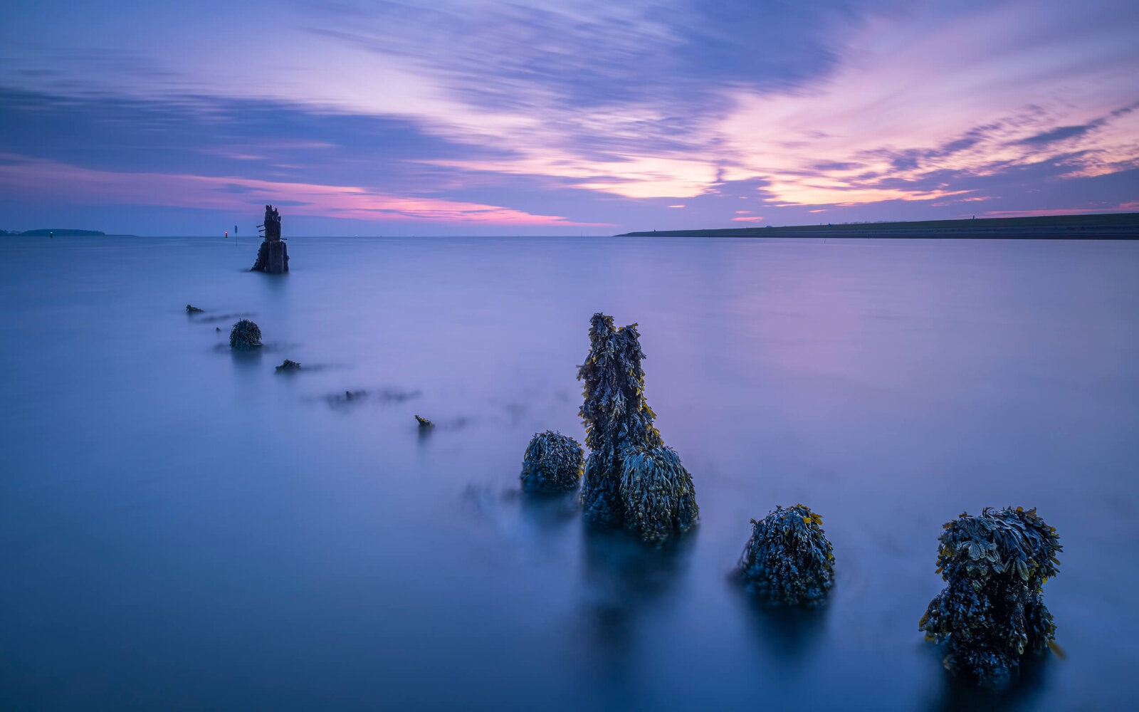 Wilhelminadorp On a beautiful morning at sunrise at the shipwreck of Katse Veer, Wilhelminadorp in Zeeland.